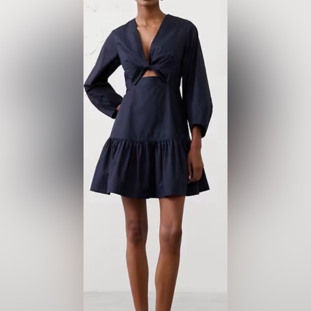 Banana Republic Navy Knot-Front Mini Dress